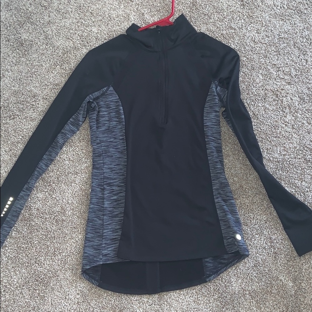 it’s athletic zip up black and grey